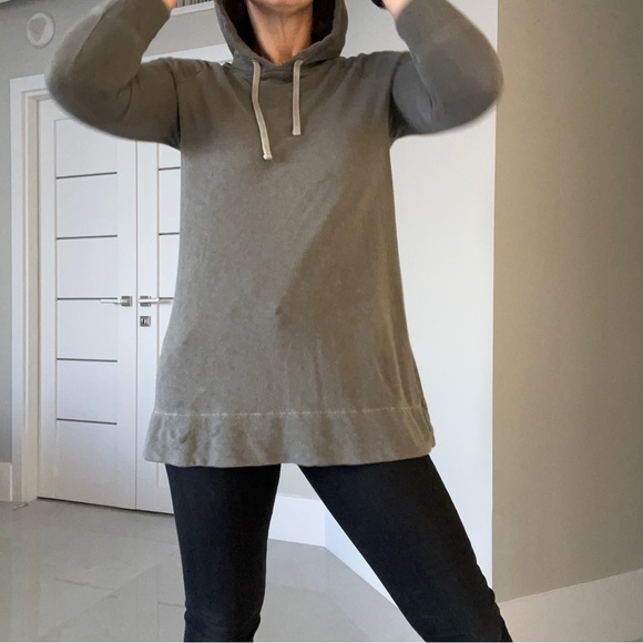 James Perse Olive Hooded Long Sleeve Sweater - Picture 4 of 7